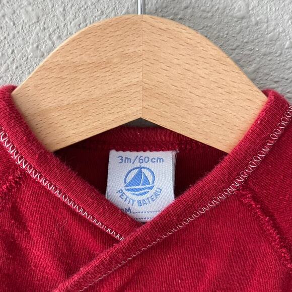 Petit Bateau Long Sleeve Gifts Cadeaux Bear Mouse Bodysuit - Red - 3M - Picture 2 of 7